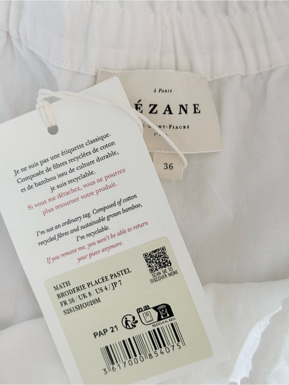 Sezane Math Shorts Pastel Embroidery NWT - Picture 4 of 5